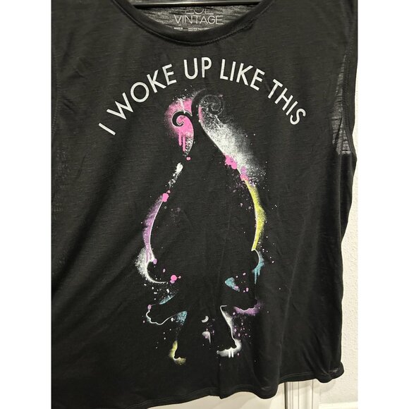 I Woke Up Like This LOL Vintage NWT  Black Graphic Tank Top Sz XL - Picture 4 of 9